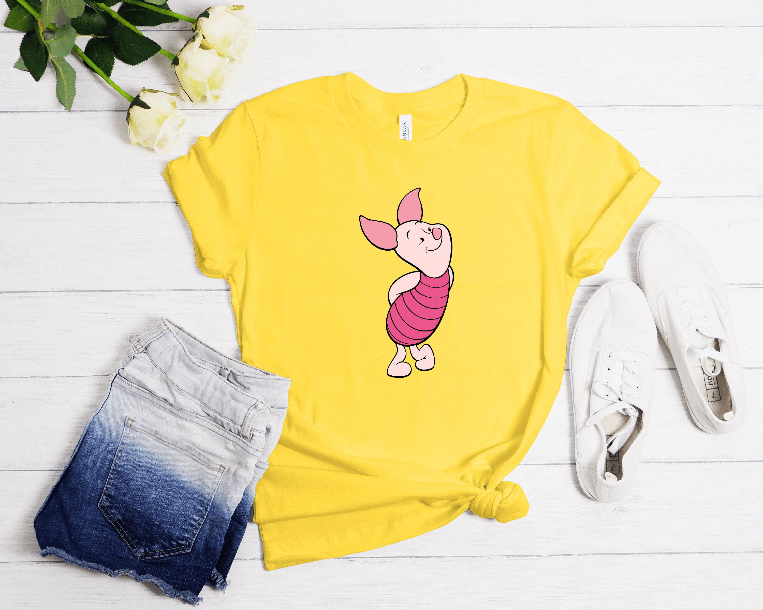 Winnie the Pooh Characters Piglet Tshirt Kids Cartoon Shirts - Etsy
