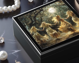 Caja de recuerdos de la diosa, decoración de tocador de la diosa lunar, almacenamiento de joyas femenino divino