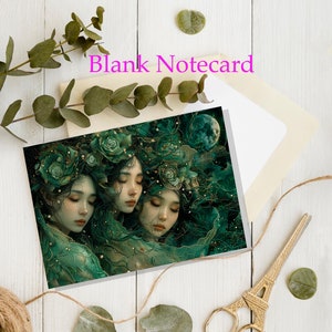 Karta z notatką Dreaming Fairy, Karta z pozdrowieniami Fantasy Art, Karta decoupage'u Fairy, Niebiański papier do scrapbookingu, Artykuły piśmiennicze Dreamy Fairy