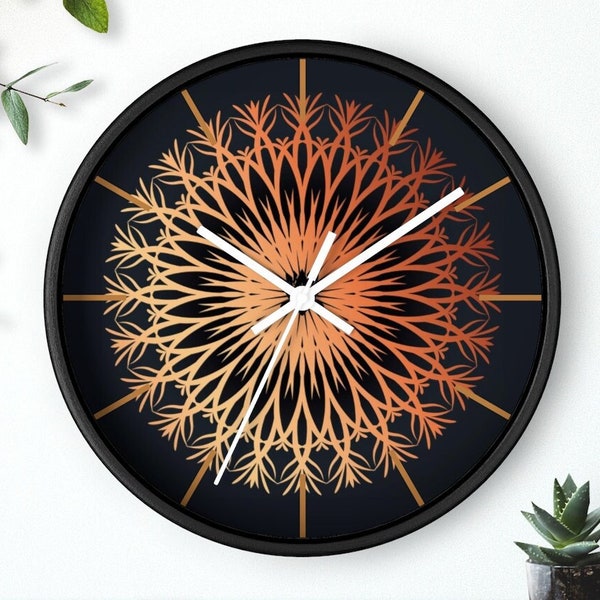 Mandala Art Clock, Zen Wall Clock, Asian Mandala Pattern Wall Clock