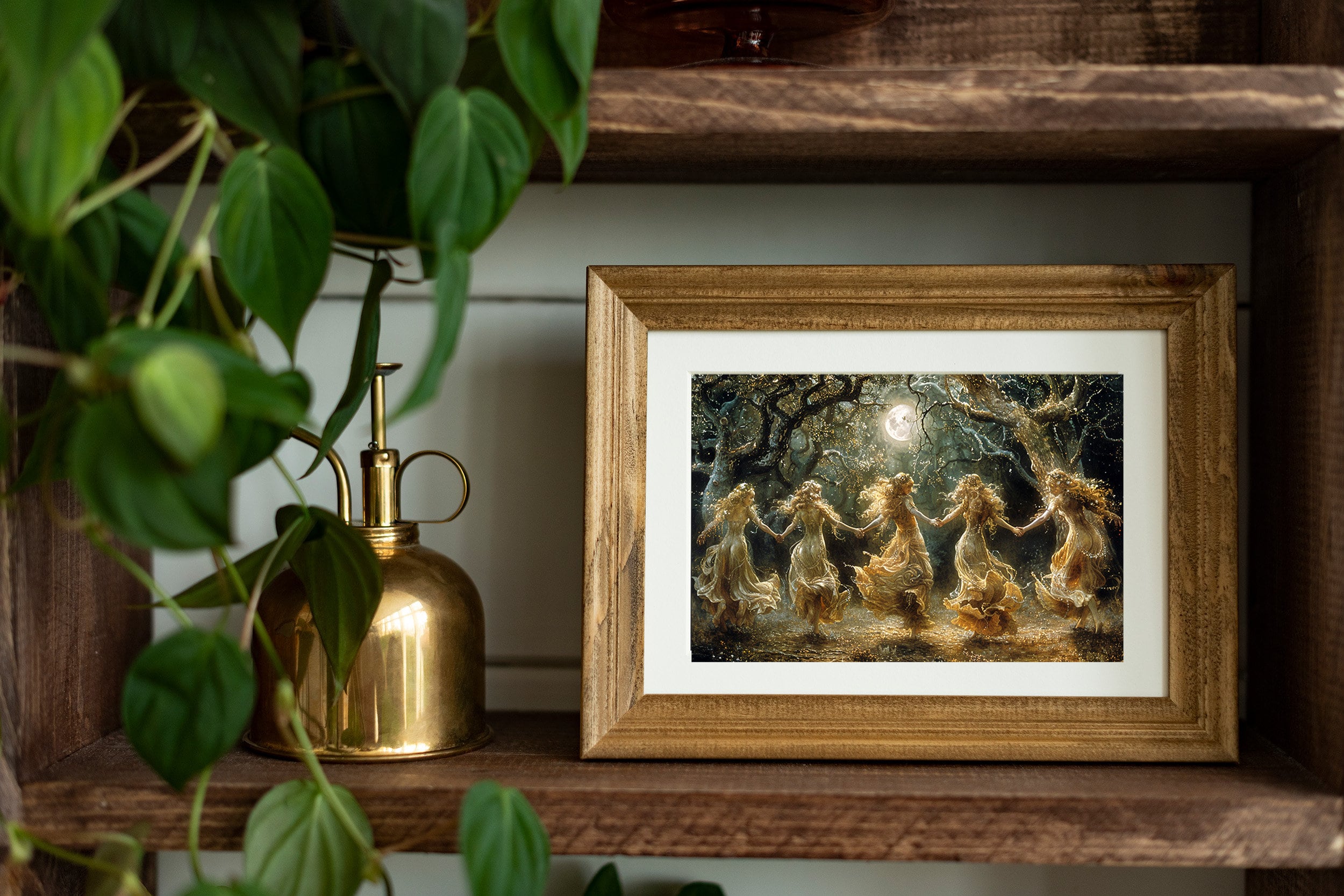 Dancing Moon Goddess Fine Art Print: Enchanted Forest Wall Decor