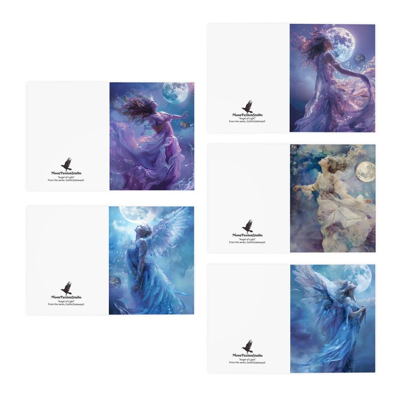 Blue Angel Note Cards, Celestial Art, Angel of Light Note Card Set ...