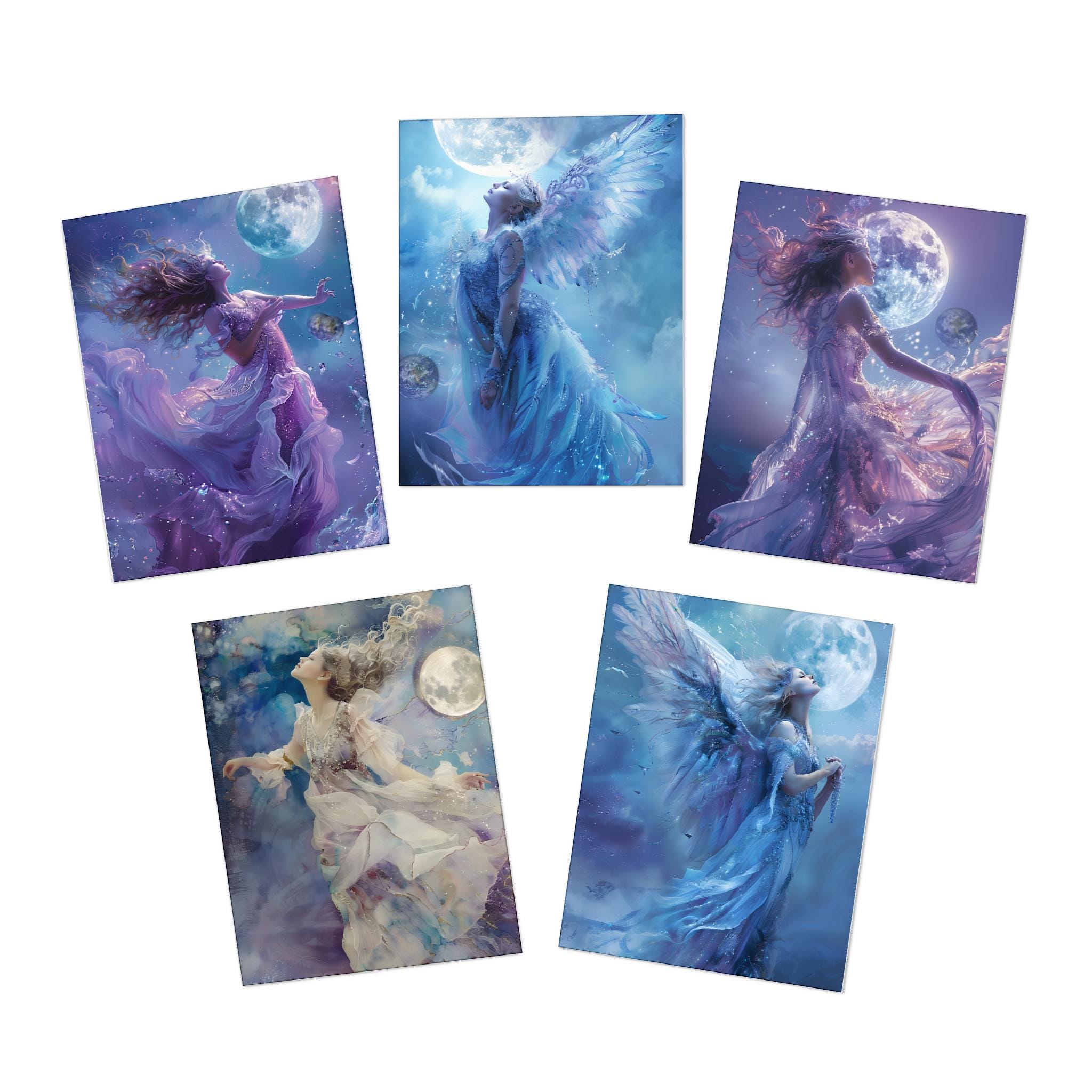 Blue Angel Note Cards, Celestial Art, Angel of Light Note Card Set ...