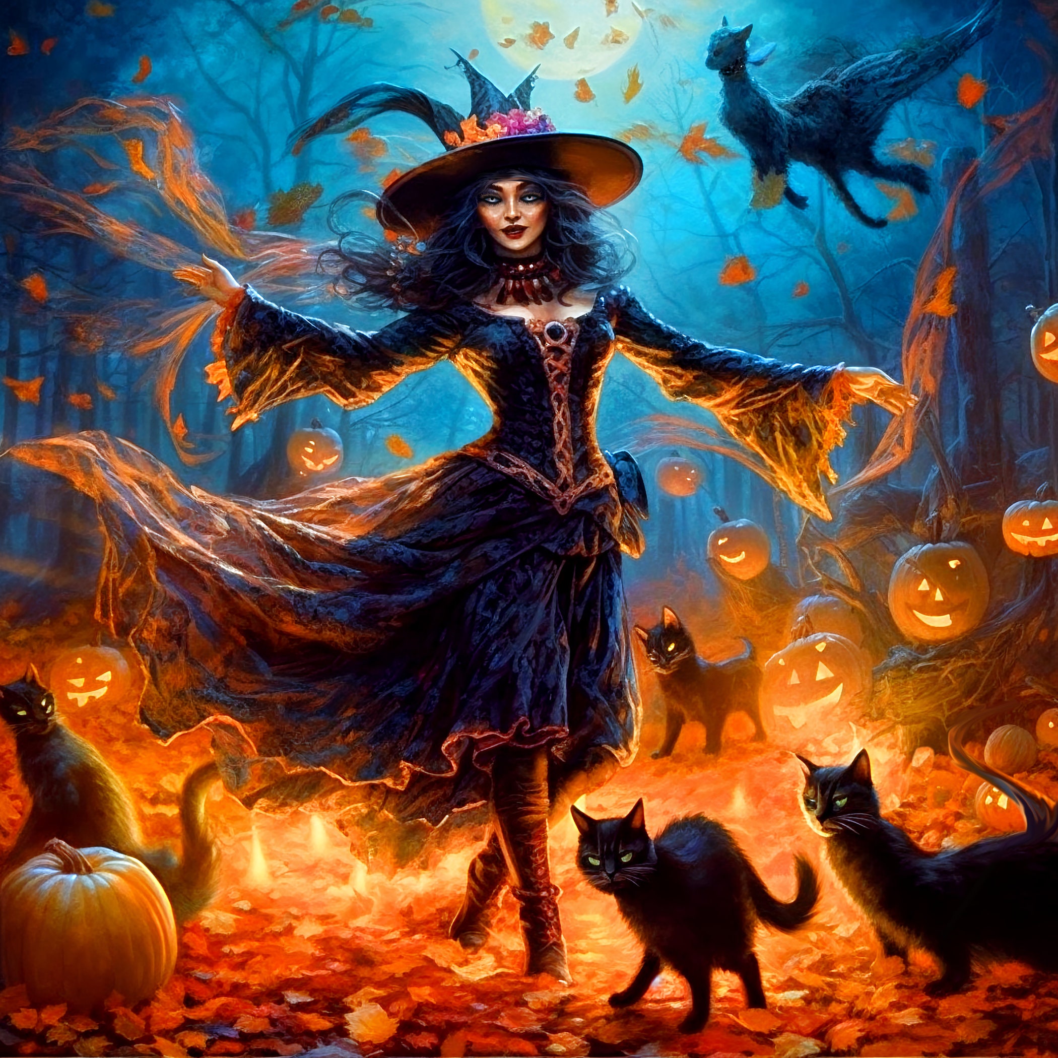 Halloween Witch Printable. Rustic Halloween Decor, Folklore Wall ...