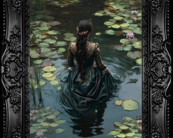 Ophelia Dark Academia Print, Custom Size 4 x 6