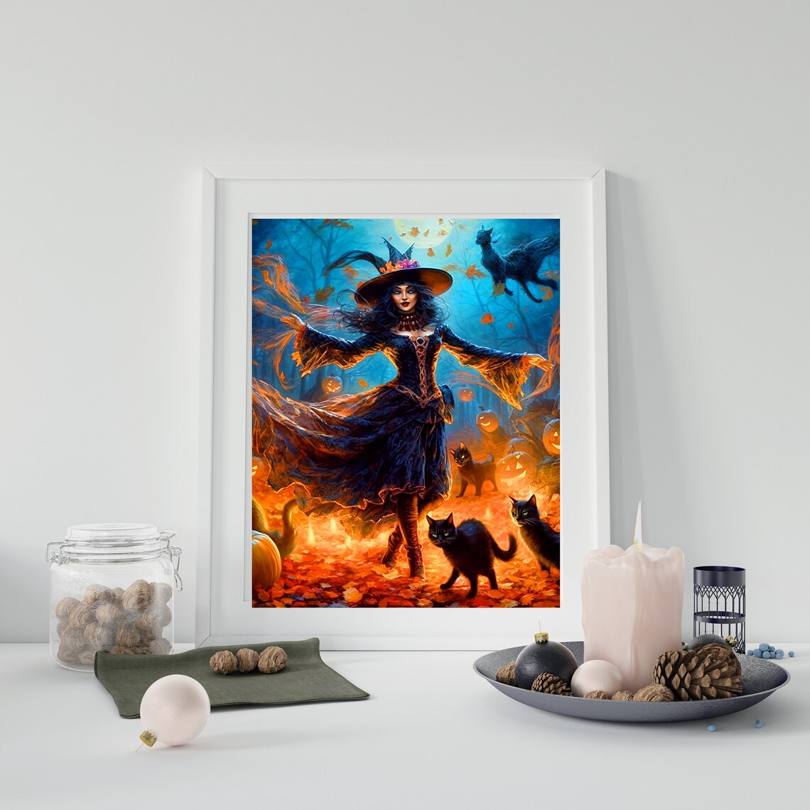 Halloween Witch Printable. Rustic Halloween Decor, Folklore Wall ...