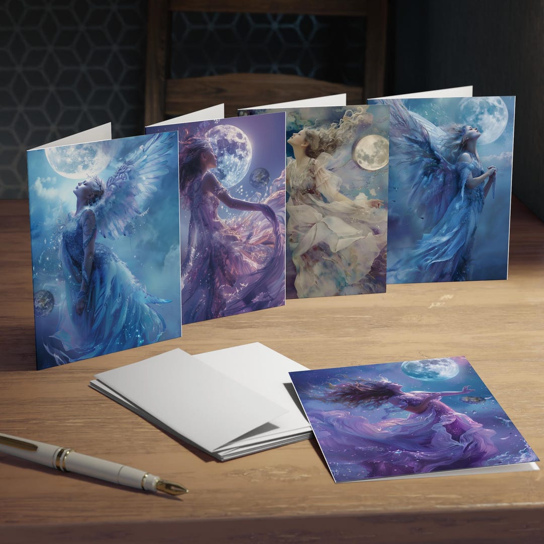 Blue Angel Note Cards, Celestial Art, Angel of Light Note Card Set ...