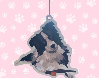 Border Collie Air Freshener - Vanilla Scented - FREE Postage