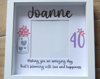 Personalised Birthday Gift/ Birthday Frame Sister, Friend/ Personalised Shadow Box Frame/ Personalised Birthday Gift 30, 40, 50, 60, 70 etc