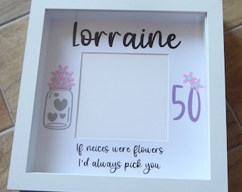 Personalised Birthday Gift/ Birthday Frame Sister, Friend/ Personalised Shadow Box Frame/ Personalised Birthday Gift 30, 40, 50, 60, 70 etc