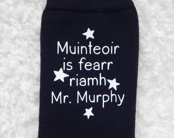 Personalised Teacher Socks/ Best Teacher Ever Socks/ Múinteoir Gift /Irish Teacher Gift/ Thank You Teacher Gift in Irish Language/ Múinteoir