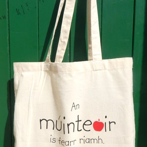 Best Teacher Ever Gift Bag, Irish Language, Múinteoir Bag, Teacher Gift, Thank You Gift for Teacher, Personalised Book Bag, Teacher Gift image 2