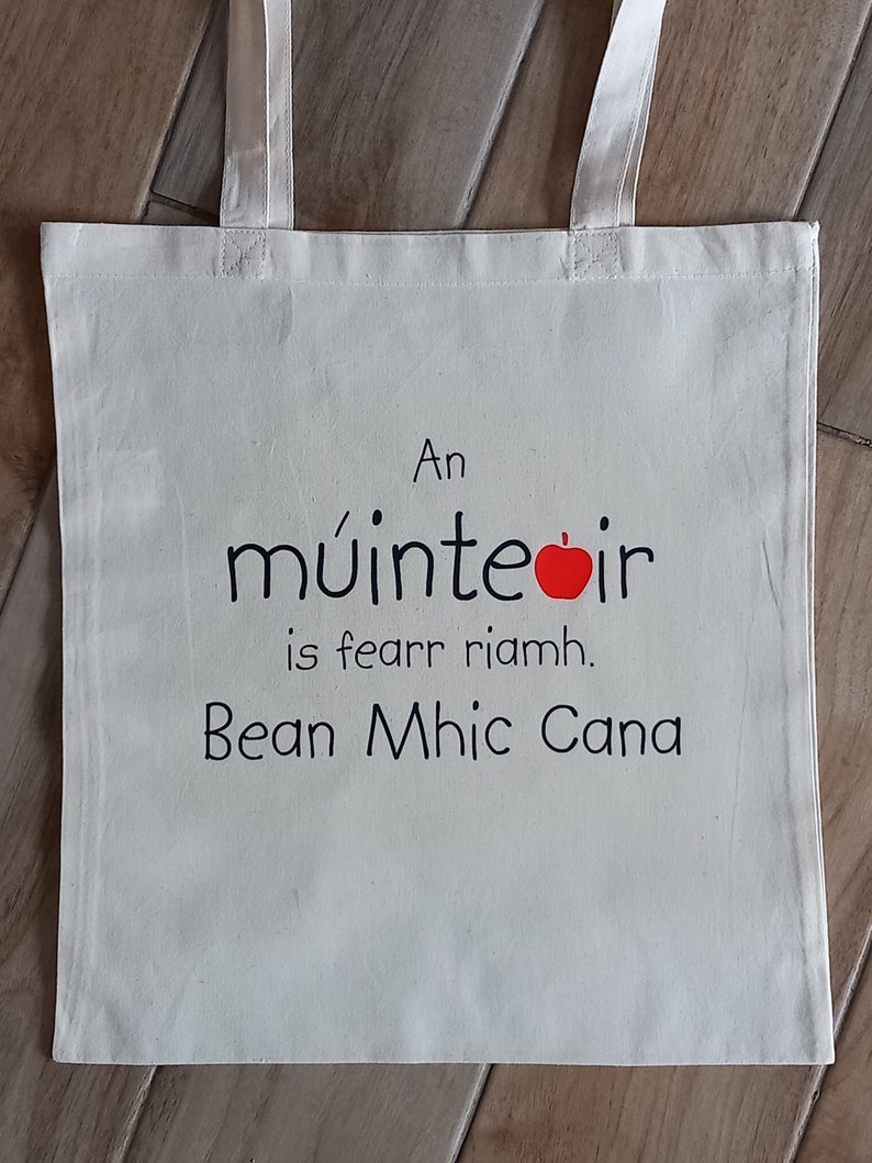 Best Teacher Ever Gift Bag, Irish Language, Múinteoir Bag, Teacher Gift, Thank You Gift for Teacher, Personalised Book Bag, Teacher Gift image 8