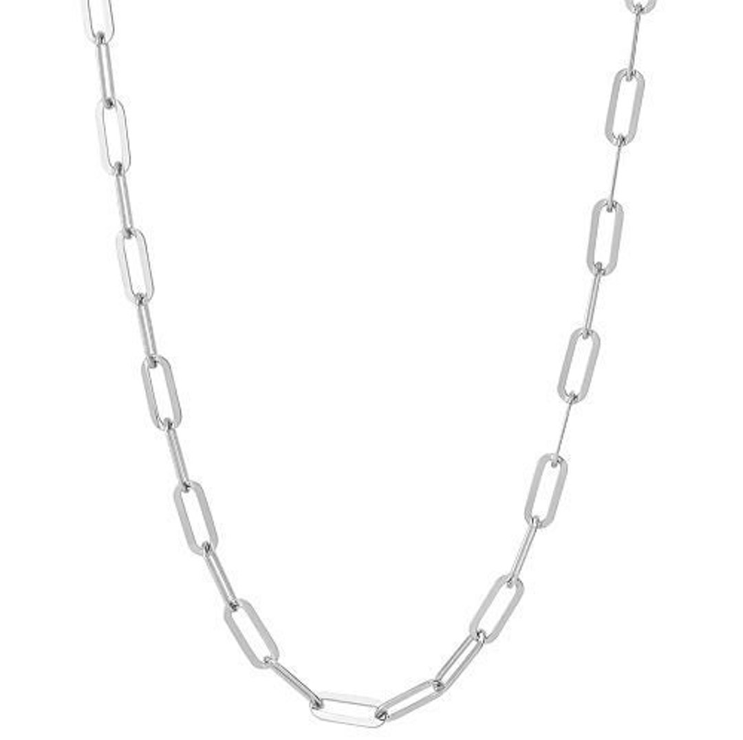 Silver Paperclip Necklace, Silver Paper Clip Necklace,paperclip