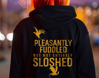 Fourth Wing Hoodie | Violet | Pleasantly Fuddled Not Entirely Sloshed | Basgiath | War College | Dragons | Fantasy