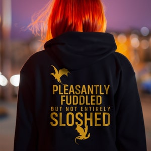 Fourth Wing Hoodie | Violet | Pleasantly Fuddled Not Entirely Sloshed | Basgiath | War College | Dragons | Fantasy