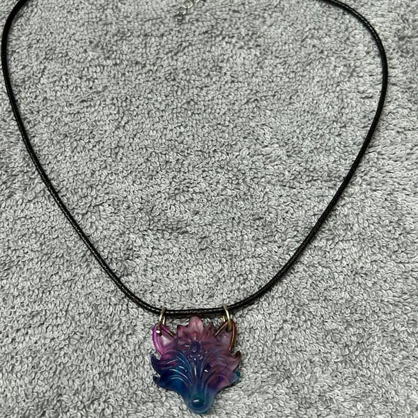 Colorful Wolf Head Necklace