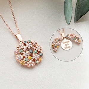 Personalised Daisy Locket Necklace for Women, Custom Daisy Name Necklace, Birthday Gift for Her, Handmade Minimalist Jewelry, Christmas Gift