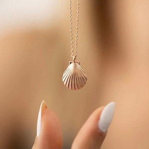 925 Sterling Silver Scollop Necklaces for Women, Handmade Jewelry, Sea Shell Necklace, Christmas Gift for Mom, Best Friend Birthday Gift