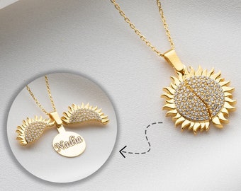 Personalized Sun Name Necklaces, Sterling Silver, Personalized Gift, Sun Shine Necklace, Best Friend Birthday Gift For Women, Weeding Gift