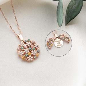 Collares personalizados para mujeres, joyería de plata de ley 925, collar personalizado con nombre de margarita, regalo de cumpleaños para su joyería minimalista hecha a mano Oro rosa