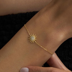 Minimalist Sun Bracelets for Women, Christmas Gift for Her, 925 Silver Handmade Jewelry, New Year Gift, Sun Shine Bracelet, Birthday Gift