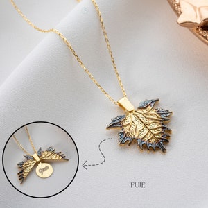 Personalized Sycamore Leaf Necklace for Women, 925K Silver Name Necklace, Summer Jewelry, Plane Leaf Necklace, Best Friend Gift For Her,