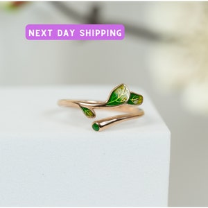 Green Ivy Leaf Rings for Women, 925 Sterling Silver Handmade Jewellery, Gift for Her, Blue Rings, Pink Rings for Mom, Gift for Grandma Mom