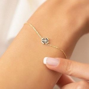925 Silver Clover Bracelets for Women, Minimalist Christmas Gift for Her, Handmade Jewelry, 4 Leaf Luck Clover Jewelry, Gift for Teachers