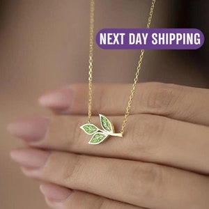 Olive Tree Necklaces for Women, Handmade Jewelry, 925 Sterling Silver Necklace, Christmas Gift for Mom, Ivy Leaf Necklace, Gift for Teachers