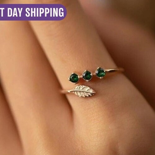 Original 925 Silver Ivy Ring for Women Green Leaf Ring Etsy