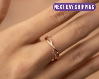 Unendlichkeitszeichen Ringe für Frauen, verstellbarer ewiger Ring aus 925er Sterlingsilber, Versprechensring, bester Freundring