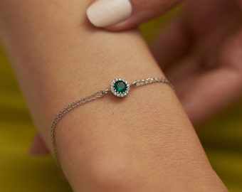 Minimalistisches Armband für Frauen, Saphir Armband, Beste Freundin Geburtstagsgeschenk für Sie, Freundschaftsarmband Jungfrau Waage, Zierliches Geschenk für Mama