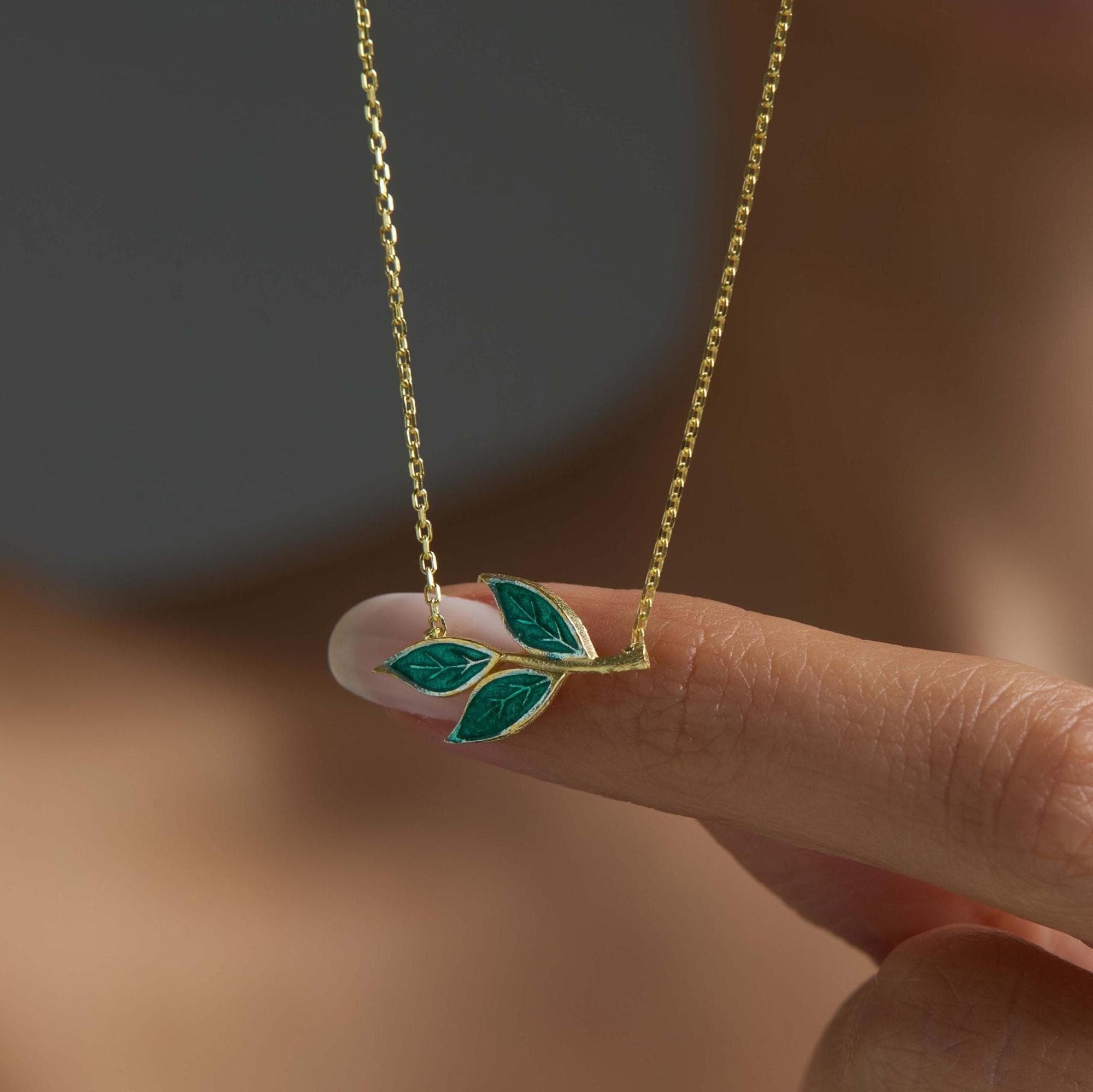 Olive Tree Necklaces for Women, Handmade Jewelry, 925 Sterling Silver Necklace, Christmas Gift for Mom, Ivy Leaf Necklace, Gift for Teachers