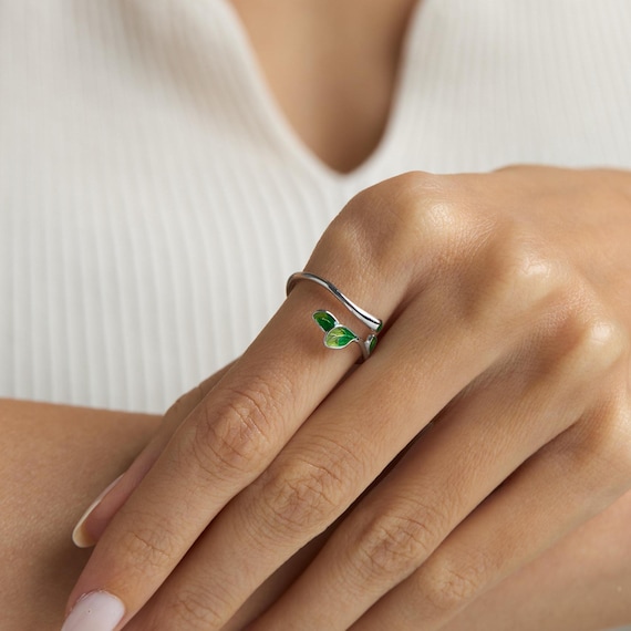 Anelli A Forma Di Foglia Minimalista Per Le Donne, Anello In - Foto 3