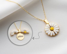 Personalised Necklace for Women, 925K Silver, Summer Jewelry, Flower Jewelry Personalized Jewelry, Daisy Necklace, Personalized Gift For Her