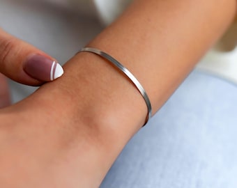 Italian Silver Snake Chain Bracelet, 925 Silver Handmade Gift, Herringbone Bracelet, Minimalist Gold Rope Chain, Christmas Gift for Her