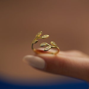 Olive Leaves Rings for Women, Minimalist Tree Branch Rings, Unique Design Handmade Gold Rings, Summer Jewellery, Peace Ring Gift for Her