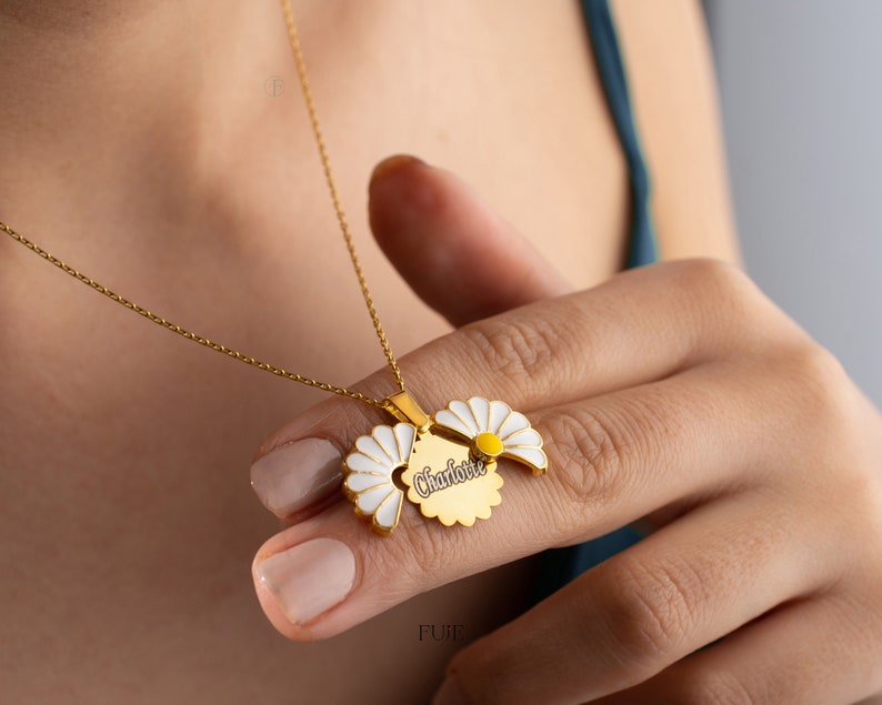 Gepersonaliseerde Daisy naam ketting voor vrouwen, aangepaste naam ketting, beste vriend cadeau voor haar afbeelding 9