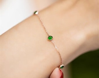 Armband met meerdere stenen voor vrouwen, gepersonaliseerd kerstcadeau voor haar, minimalistische armbanden, beste vriend verjaardagscadeau voor mama