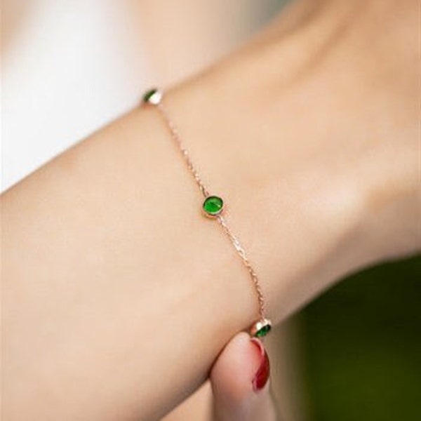Bracelet avec plusieurs pierres pour femmes, cadeau de Noël personnalisé pour elle, bracelets minimalistes, cadeau d’anniversaire du meilleur ami pour maman