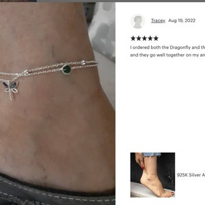 Anklet for Women, Handmade Jewelry, Personalized Christmas Gift, Minimalist Dragonfly Anklet, Gift for Women, Summer Anklet for Beach image 7