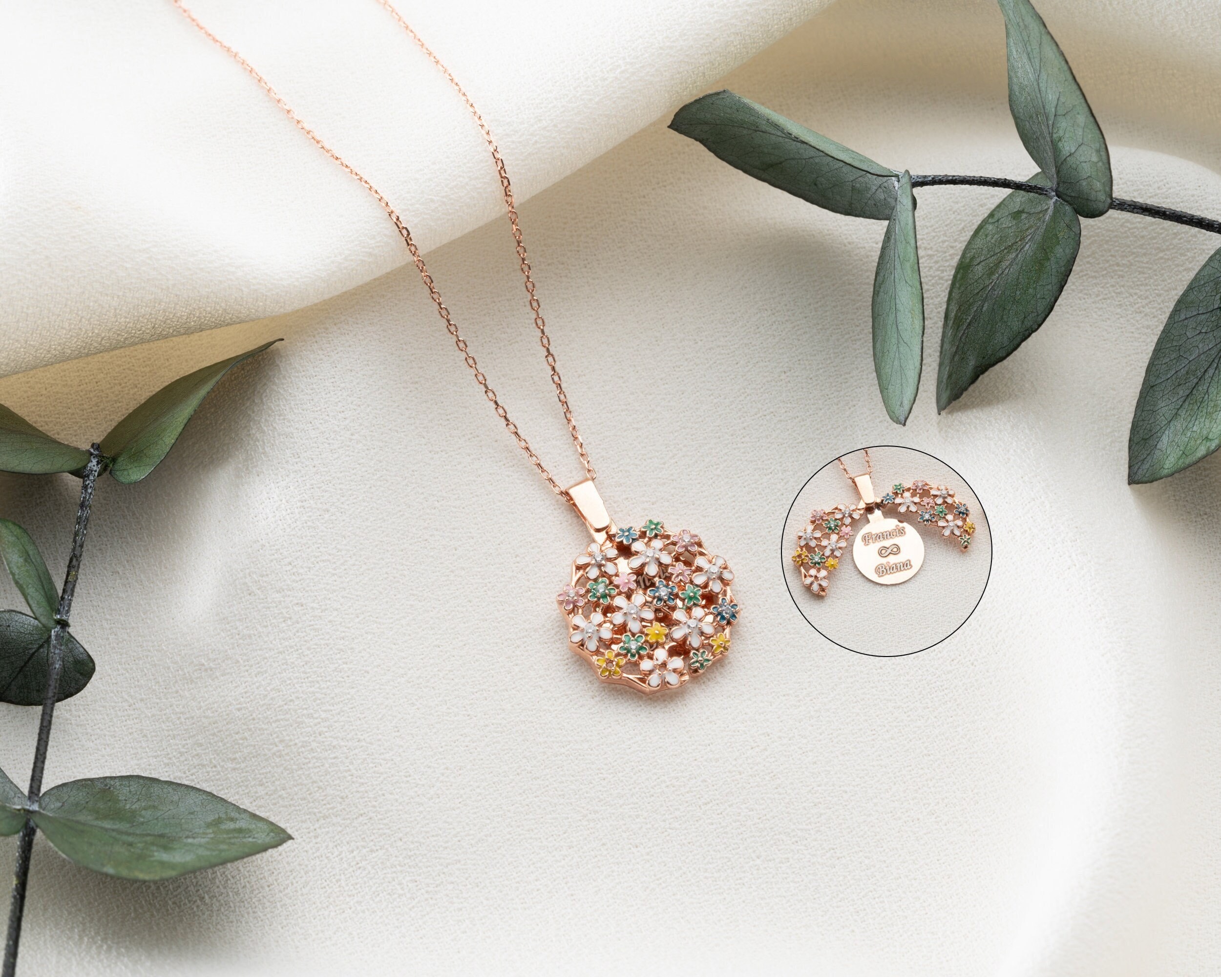 Personalised Daisy Locket Necklace for Women, Custom Daisy Name Necklace, Birthday Gift for Her, Handmade Minimalist Jewelry, Christmas Gift