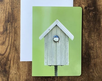 Carte de souhaits oiseau sans texte avec enveloppe, fête, voeux, anniversaire, vierge