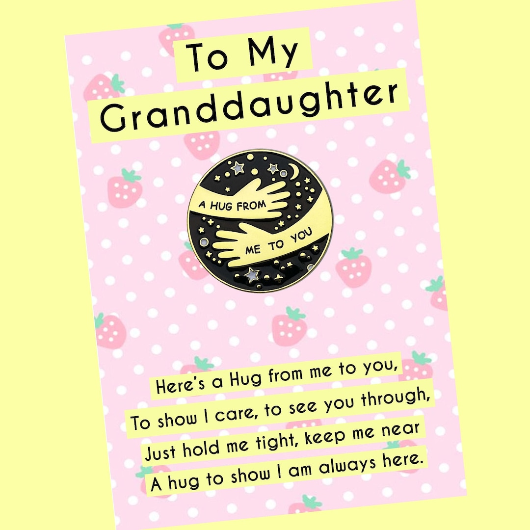 To Granddaughter A Hug From Me to You Pocket Hug Pin Badges