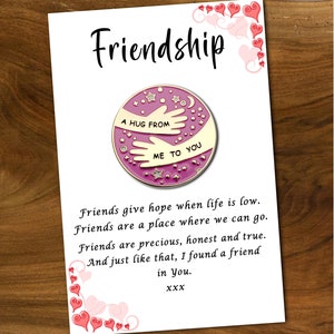 Friendship Pocket Hug Badges & Card • friendship gift • friendship gift idea • friendship gifts for her • friendship gift for her • bff gift