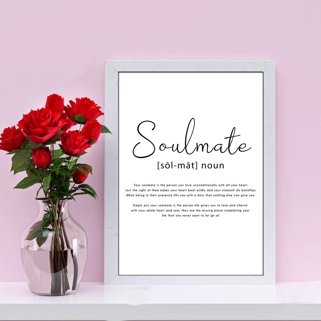 Soulmate Definition Prints, Anniversary Gift for Husband Wife Him Her