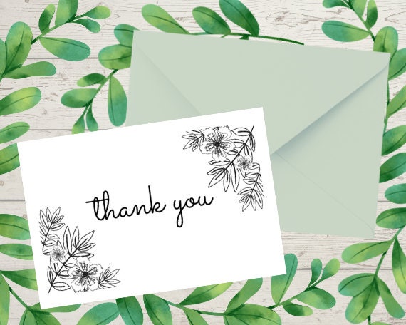 PRINTABLE Floral Thank You Card | Etsy