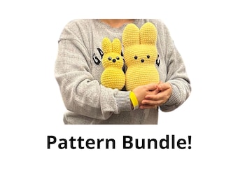 Peep Bunny, Jumbo Peep, Pattern Bundle, Häkelanleitung, PDF, Digital, Download, Ostermuster, Peep, Häkelanleitung, No Sew