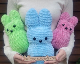 Jumbo Peep Bunny, Crochet Pattern, PDF, Digital, Download, Easter Pattern, Peep, Crochet Bunny pattern, No Sew